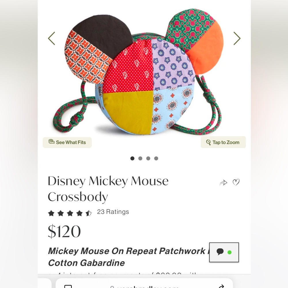 Vera Bradley Disney Mickey Mouse Crossbody *sold out online*